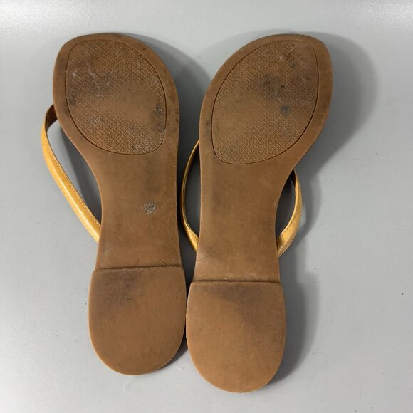 Tory Burch Terra Thong Sandals Beige Nude Tan Patent Leather, Size 8.5 - Picture 8 of 14